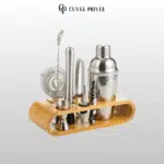 Kit Shaker Cocktail en Inox avec Support Bambou – 11 Pièces – Image 3