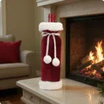 Housse de Bouteille Noël – Velours Rouge & Fourrure Blanche – Edition Santa – Image 2