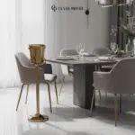 Seau à Glace sur Pied Doré en Acier Inoxydable