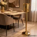 Seau à Glace sur Pied Doré en Acier Inoxydable