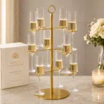 La Tour de Champagne – Présentoir doré pour 12 flûtes