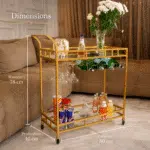 Chariot Bar LOGGIA avec Porte-Bouteilles & Porte-Verres – Image 3