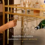 Chariot Bar LOGGIA avec Porte-Bouteilles & Porte-Verres – Image 6