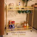 Chariot Bar LOGGIA avec Porte-Bouteilles & Porte-Verres – Image 7