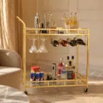 Chariot Bar LOGGIA avec Porte-Bouteilles & Porte-Verres